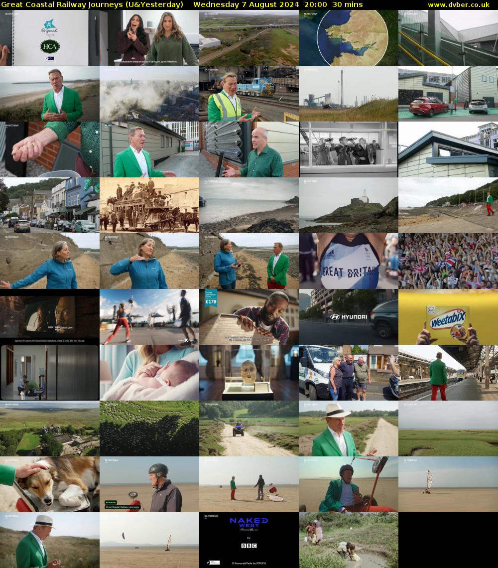 Great Coastal Railway Journeys (U&Yesterday) Wednesday 7 August 2024 20:00 - 20:30