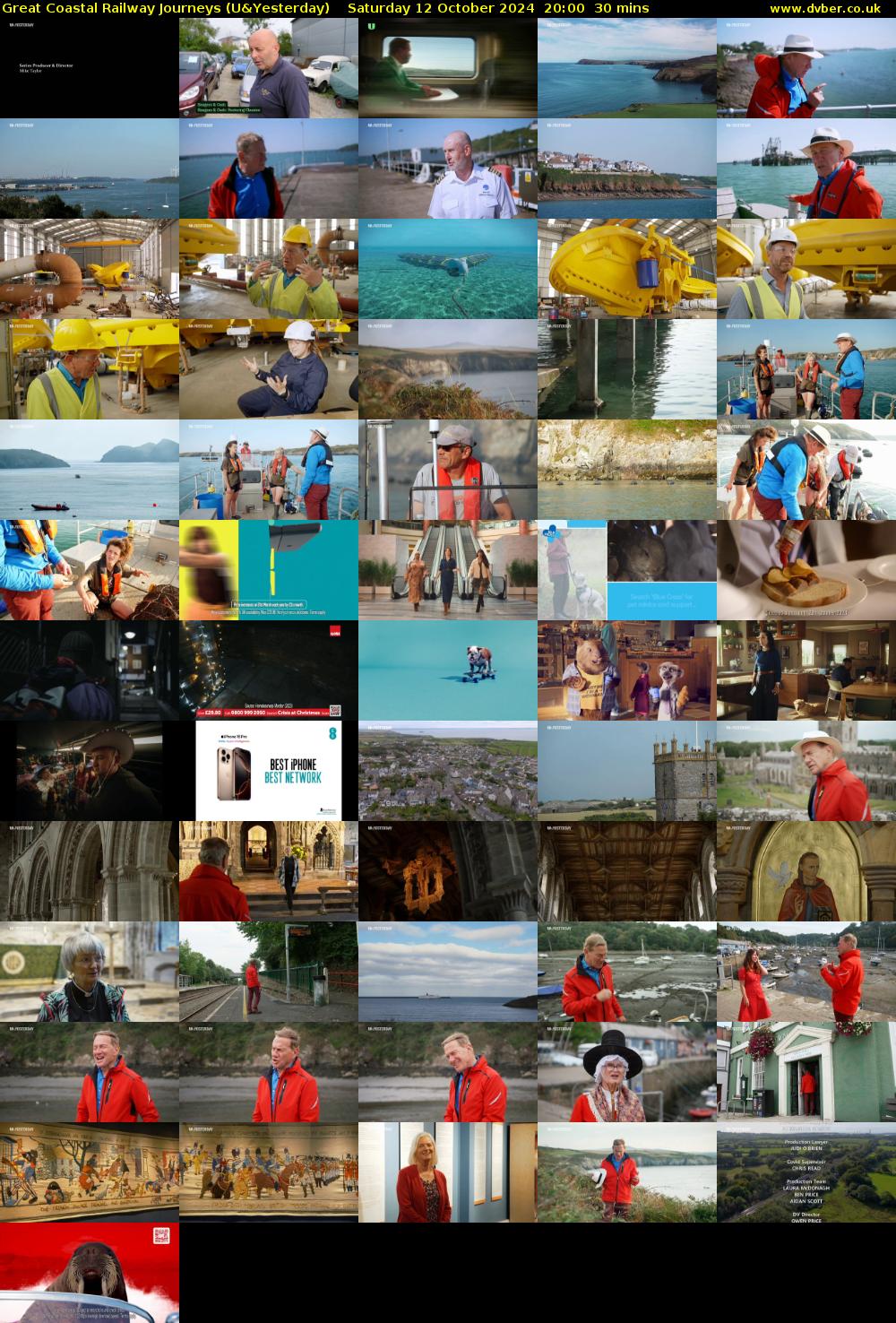 Great Coastal Railway Journeys (U&Yesterday) Saturday 12 October 2024 20:00 - 20:30