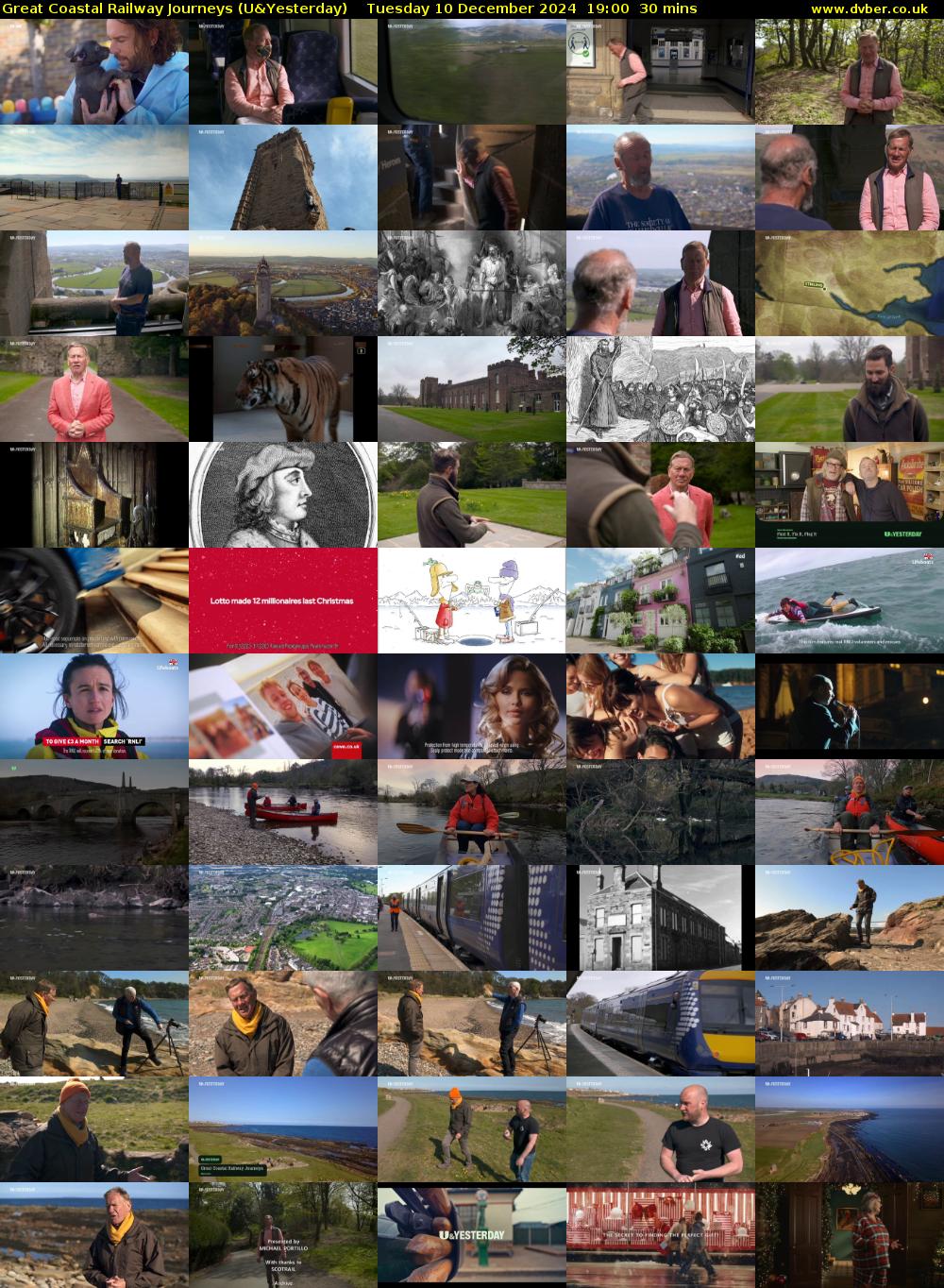 Great Coastal Railway Journeys (U&Yesterday) Tuesday 10 December 2024 19:00 - 19:30