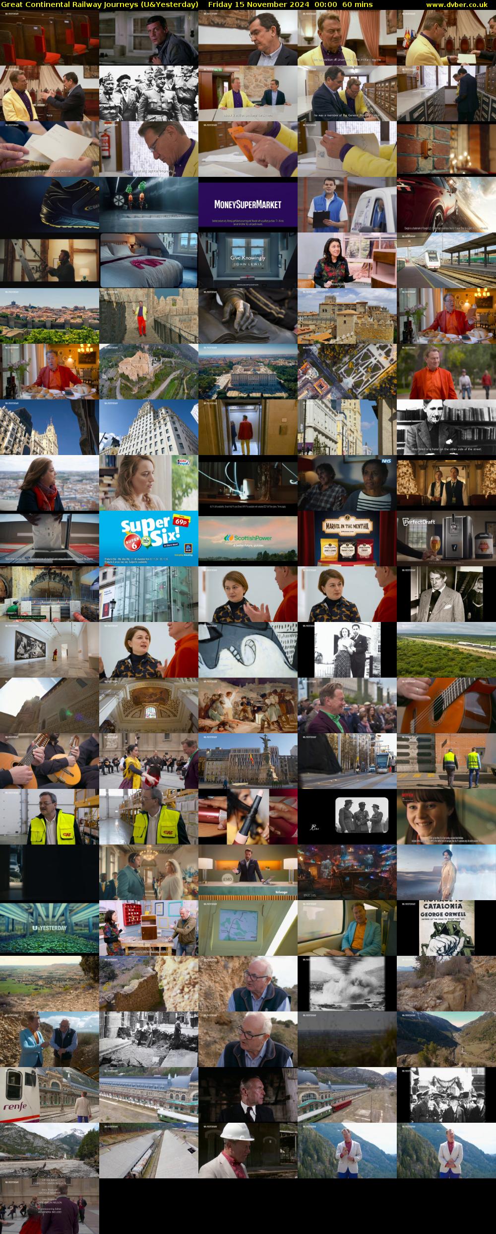 Great Continental Railway Journeys (U&Yesterday) Friday 15 November 2024 00:00 - 01:00