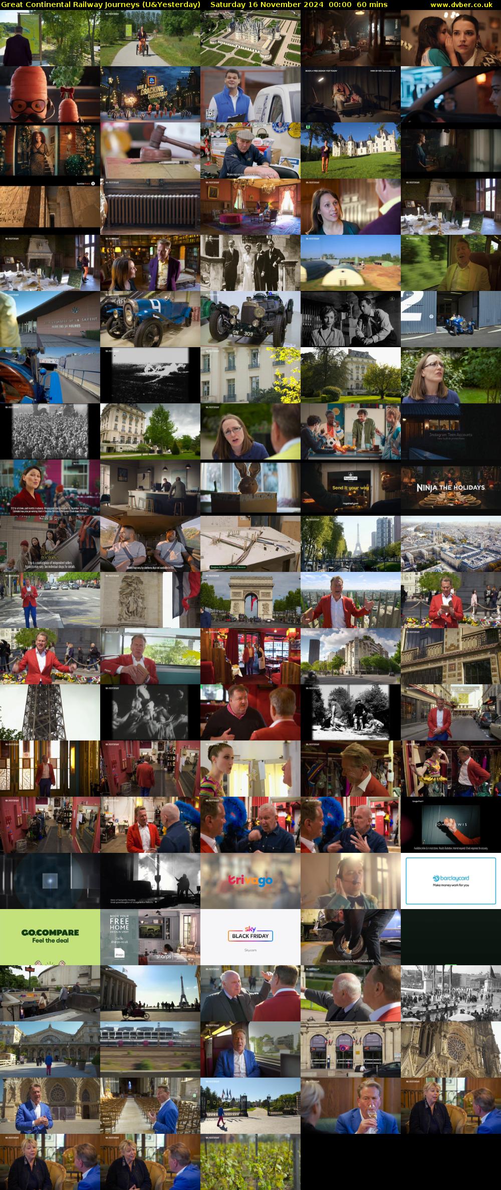 Great Continental Railway Journeys (U&Yesterday) Saturday 16 November 2024 00:00 - 01:00