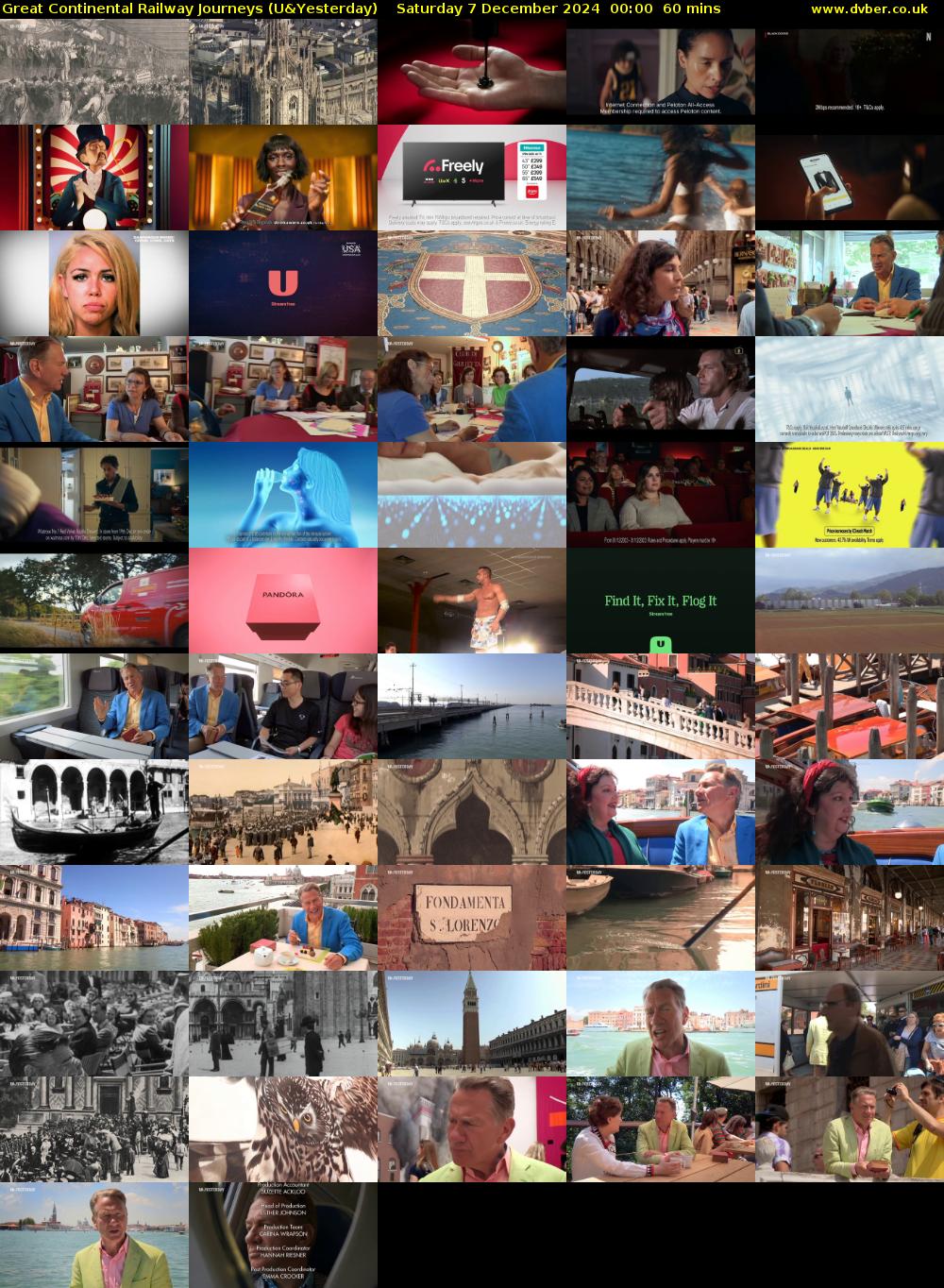 Great Continental Railway Journeys (U&Yesterday) Saturday 7 December 2024 00:00 - 01:00