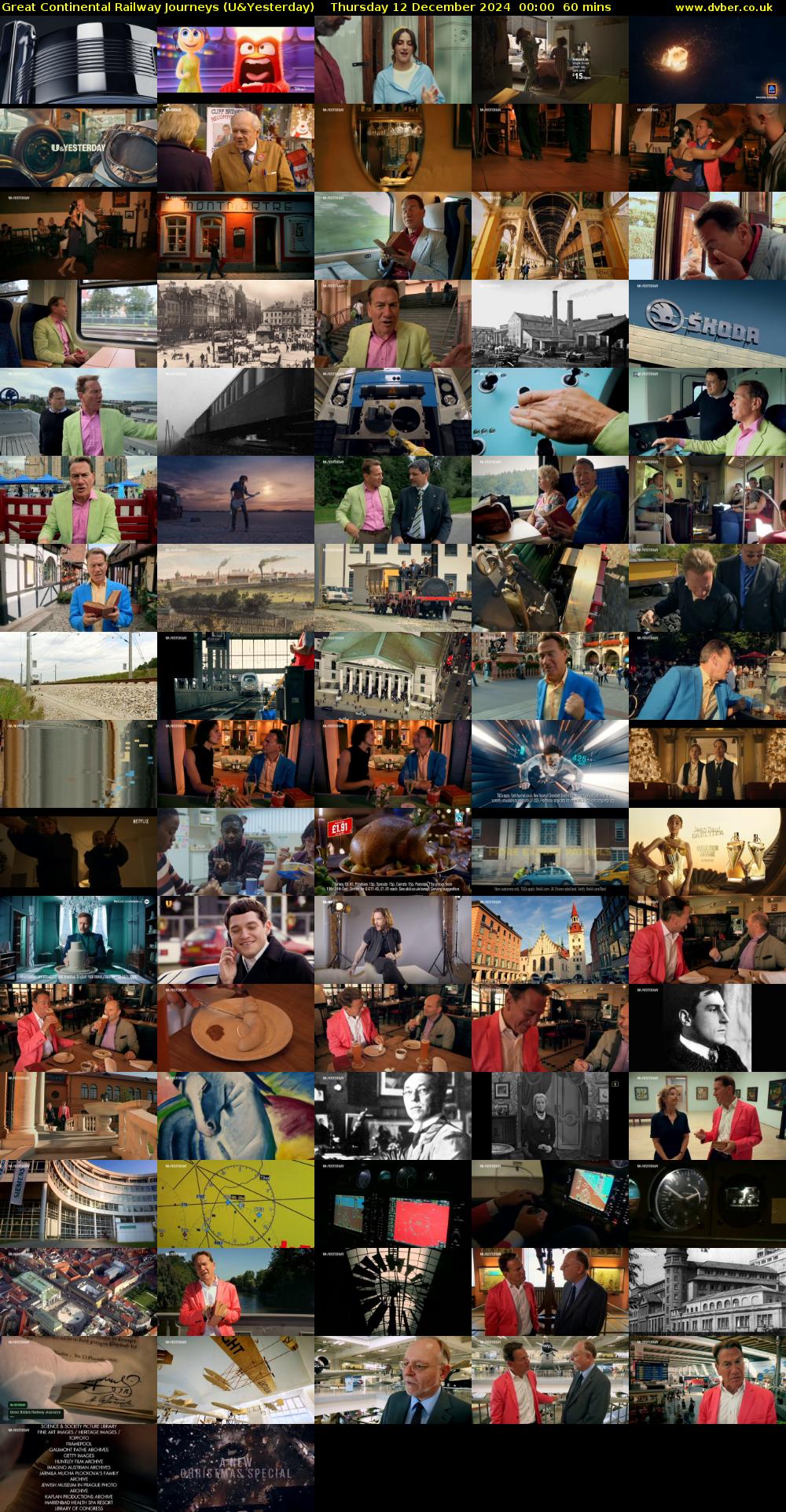 Great Continental Railway Journeys (U&Yesterday) Thursday 12 December 2024 00:00 - 01:00