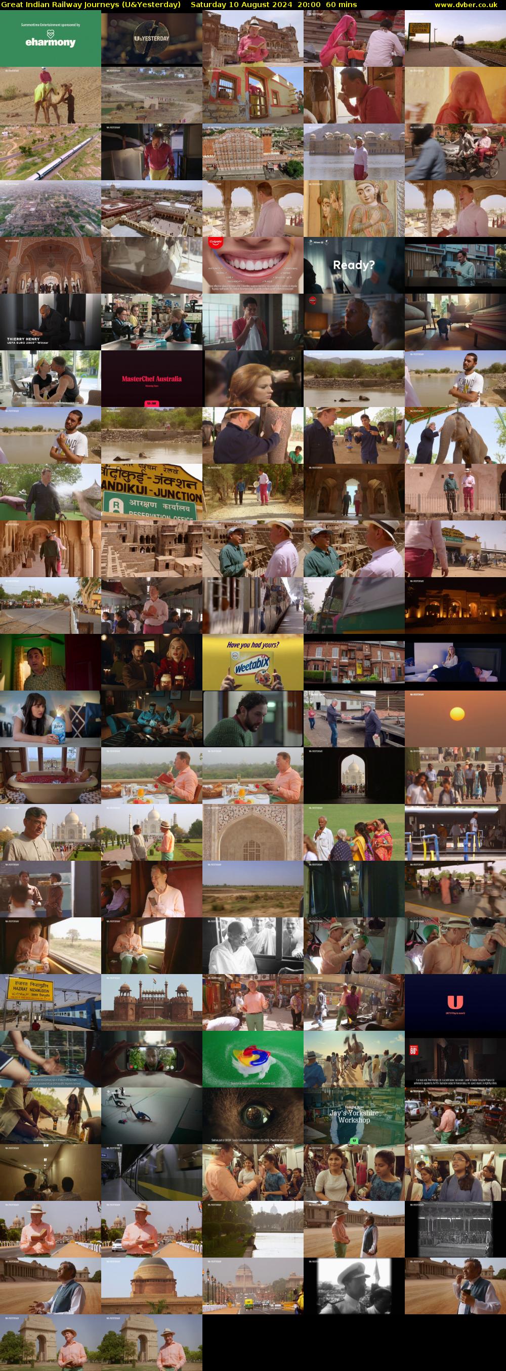 Great Indian Railway Journeys (U&Yesterday) Saturday 10 August 2024 20:00 - 21:00