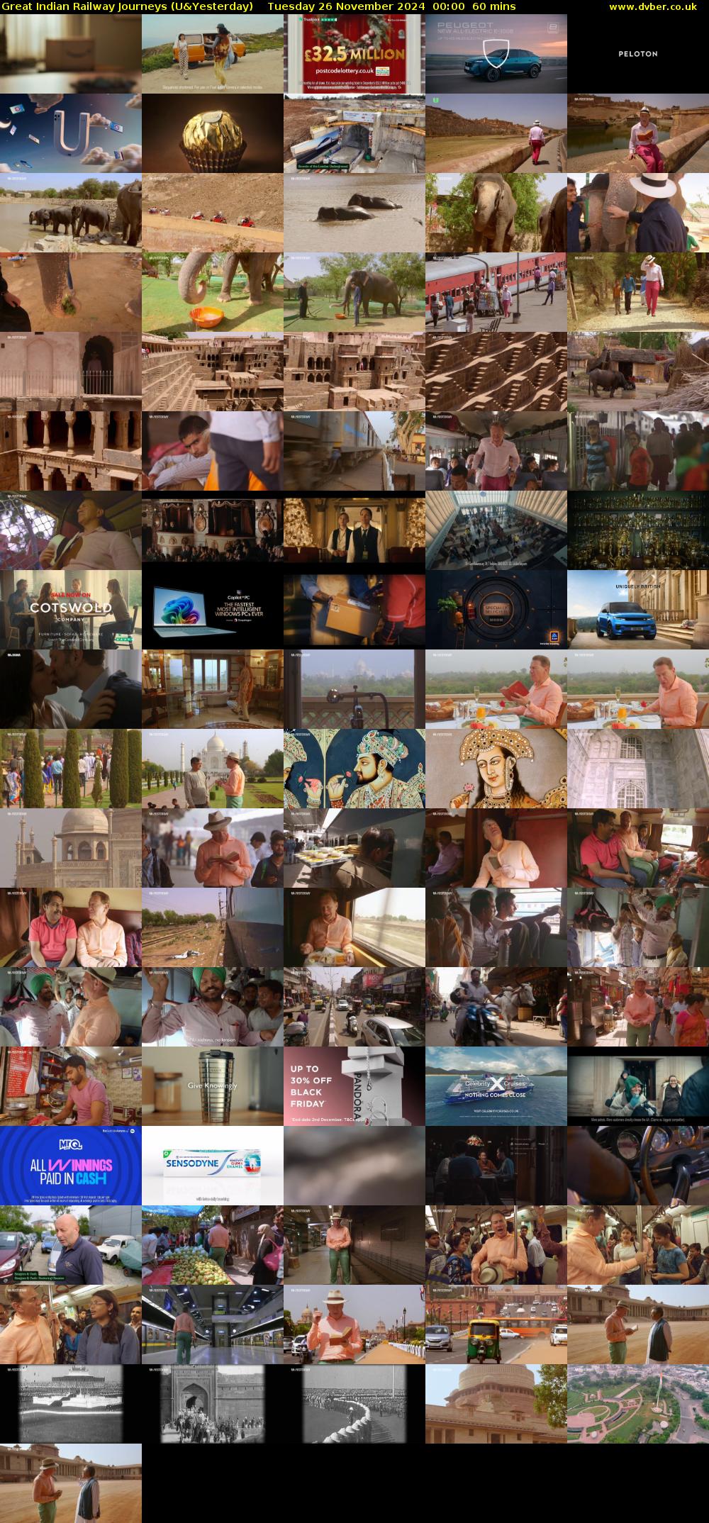Great Indian Railway Journeys (U&Yesterday) Tuesday 26 November 2024 00:00 - 01:00