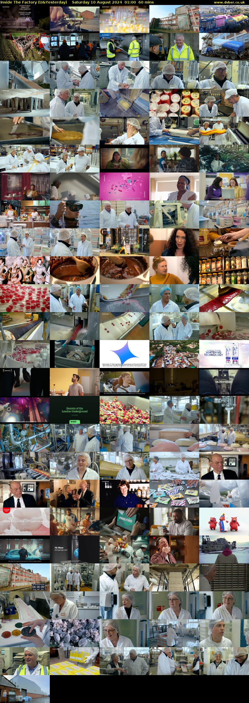 Inside The Factory (U&Yesterday) Saturday 10 August 2024 01:00 - 02:00