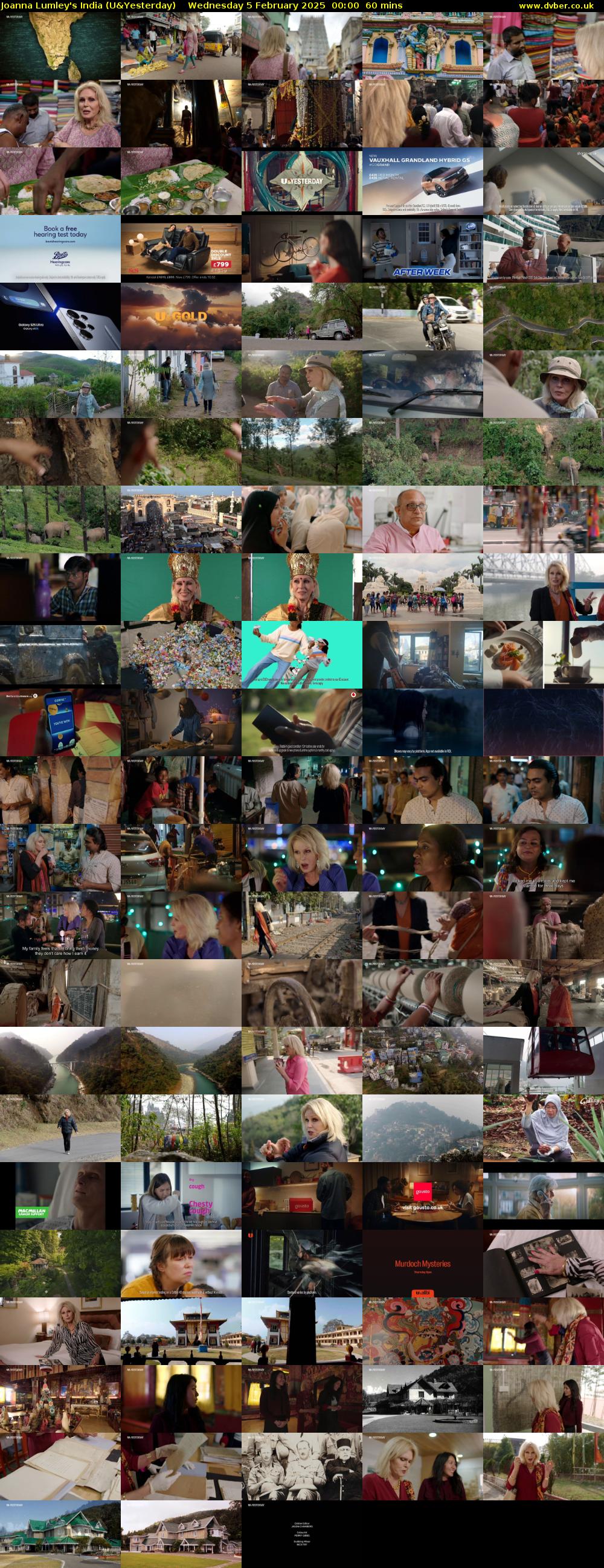 Joanna Lumley's India (U&Yesterday) Wednesday 5 February 2025 00:00 - 01:00