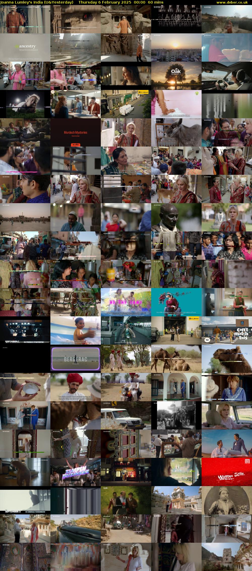 Joanna Lumley's India (U&Yesterday) Thursday 6 February 2025 00:00 - 01:00