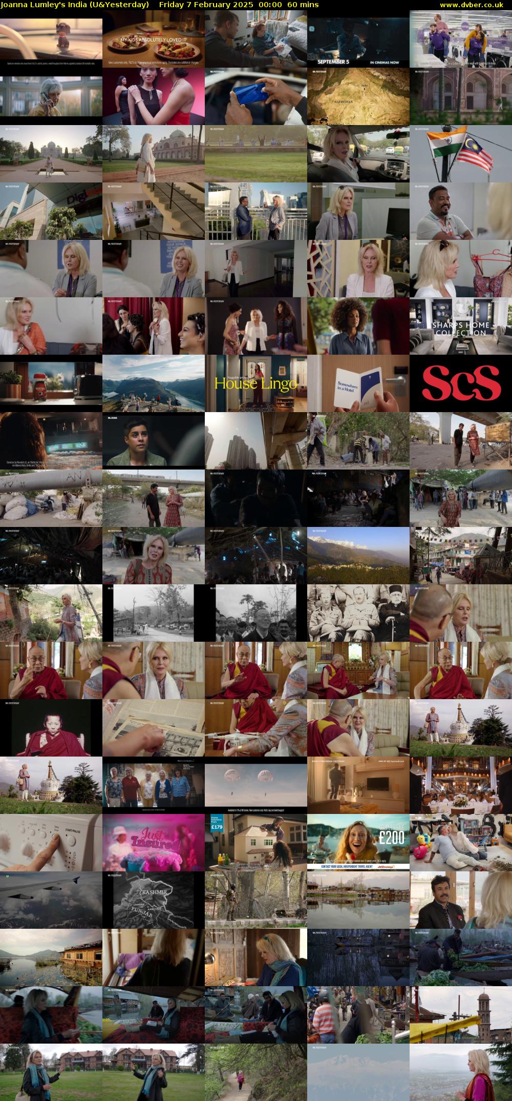 Joanna Lumley's India (U&Yesterday) Friday 7 February 2025 00:00 - 01:00
