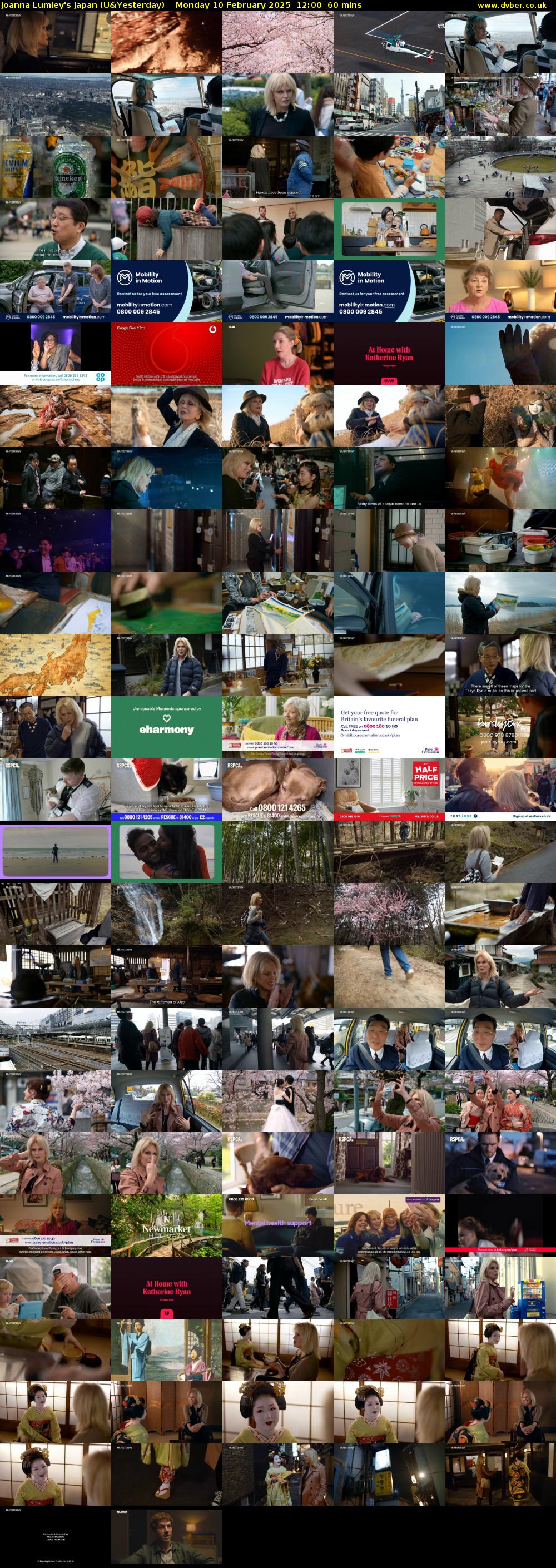 Joanna Lumley's Japan (U&Yesterday) Monday 10 February 2025 12:00 - 13:00
