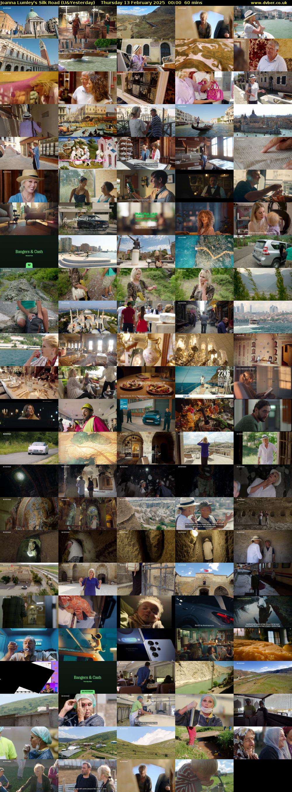 Joanna Lumley's Silk Road (U&Yesterday) Thursday 13 February 2025 00:00 - 01:00