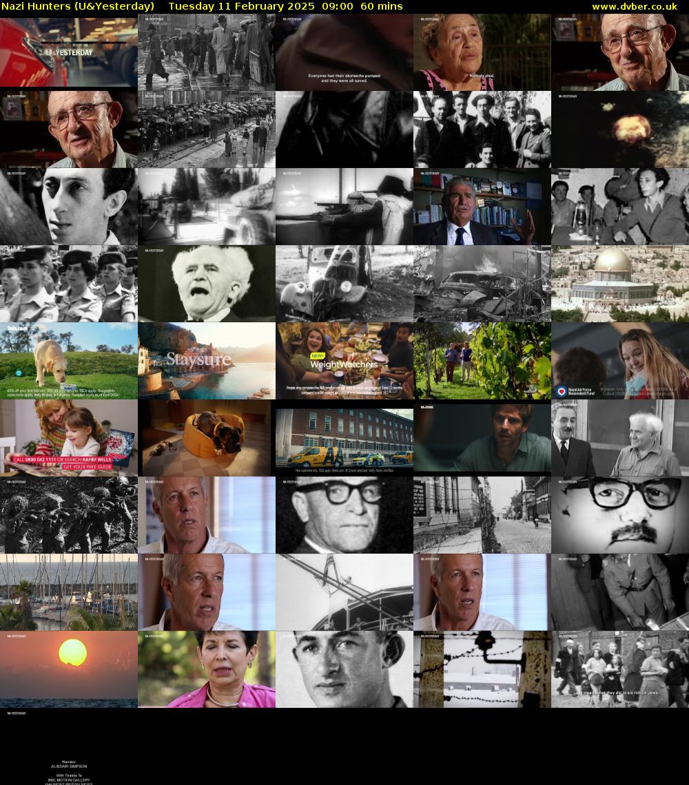 Nazi Hunters (U&Yesterday) Tuesday 11 February 2025 09:00 - 10:00