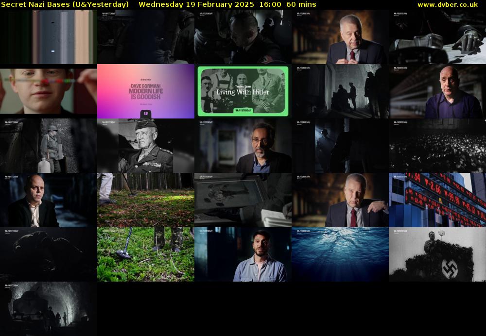 Secret Nazi Bases (U&Yesterday) Wednesday 19 February 2025 16:00 - 17:00