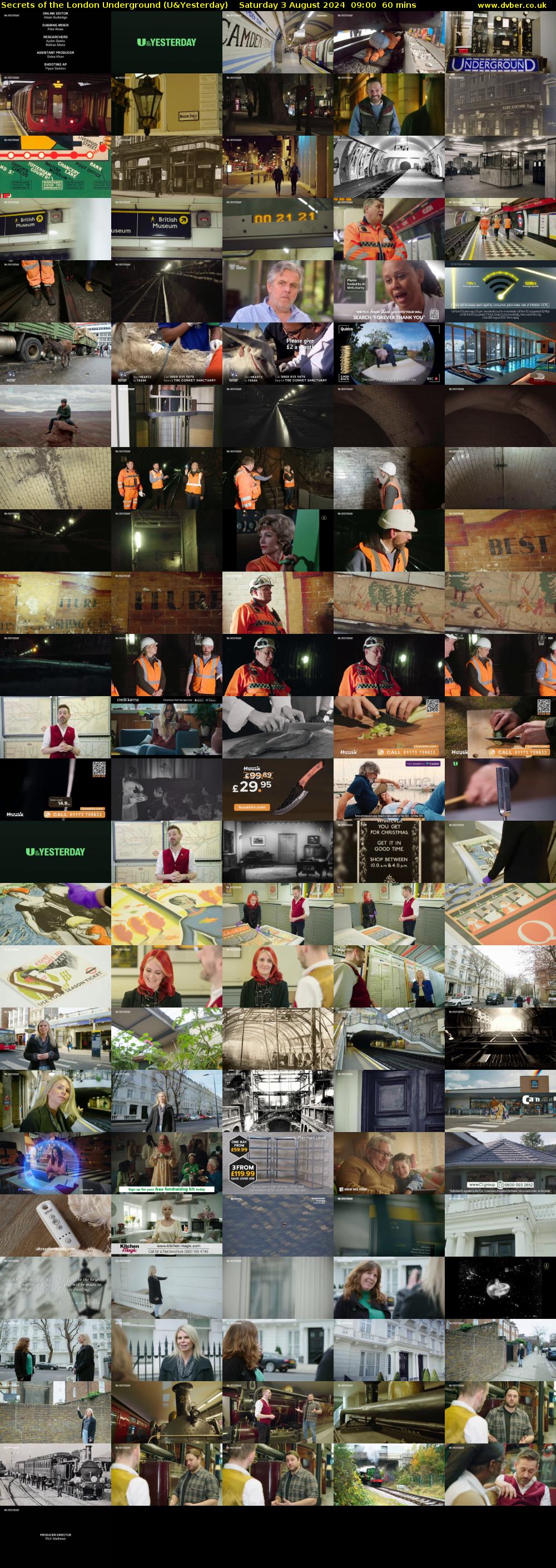 Secrets of the London Underground (U&Yesterday) Saturday 3 August 2024 09:00 - 10:00