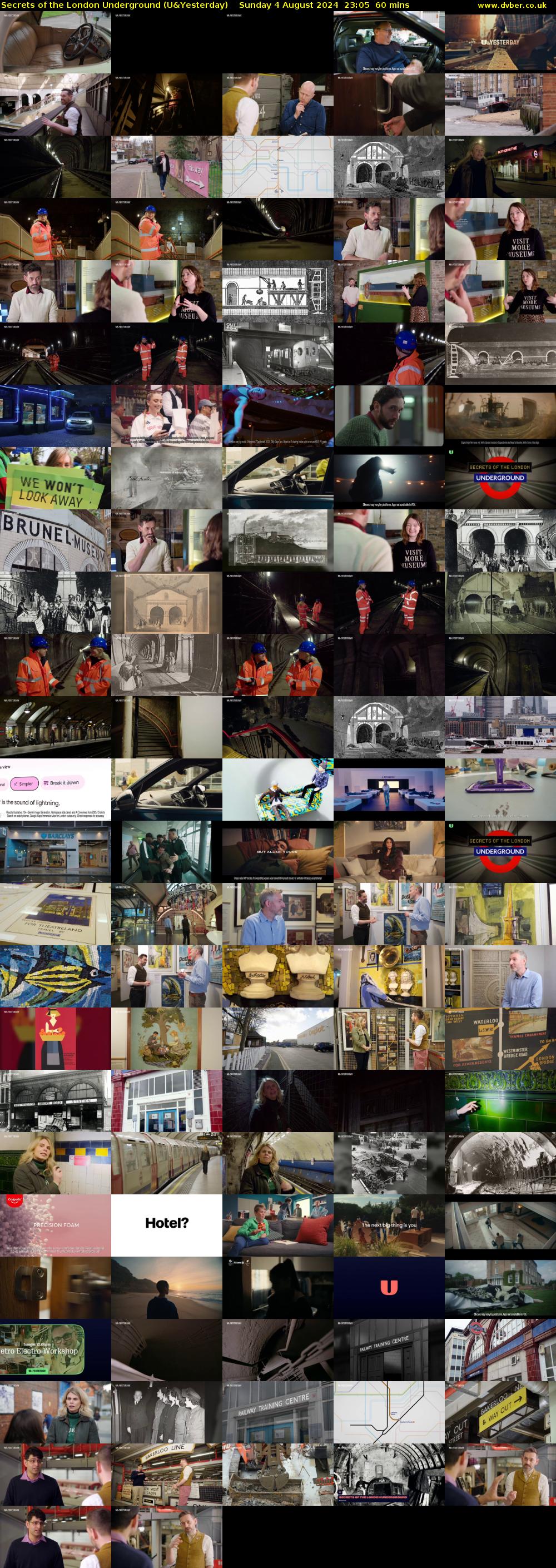 Secrets of the London Underground (U&Yesterday) Sunday 4 August 2024 23:05 - 00:05