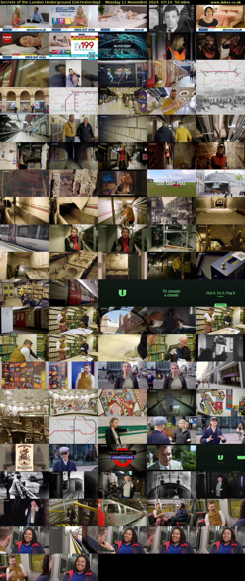Secrets of the London Underground (U&Yesterday) Monday 11 November 2024 07:10 - 08:00