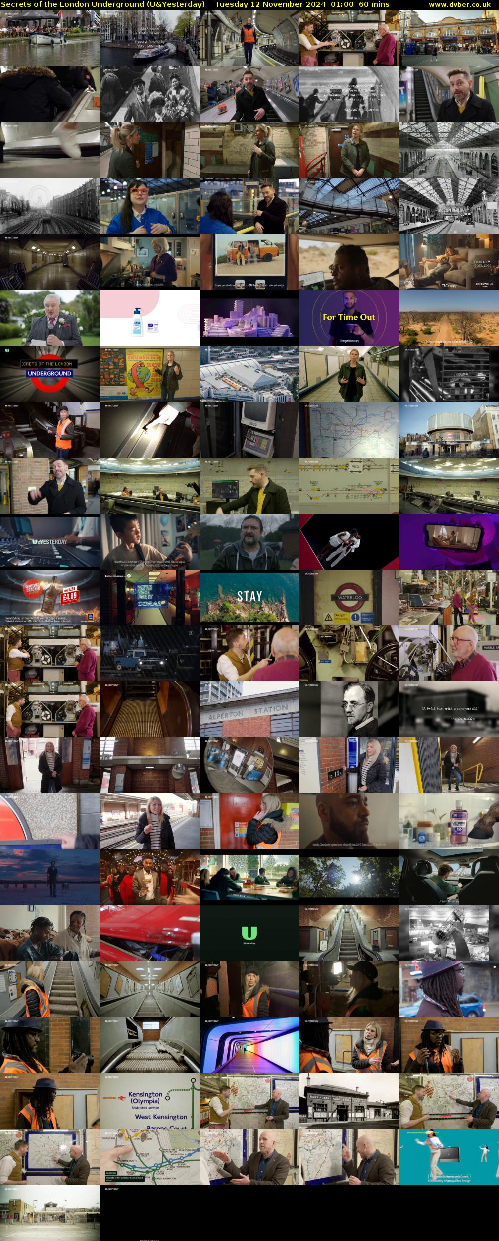 Secrets of the London Underground (U&Yesterday) Tuesday 12 November 2024 01:00 - 02:00