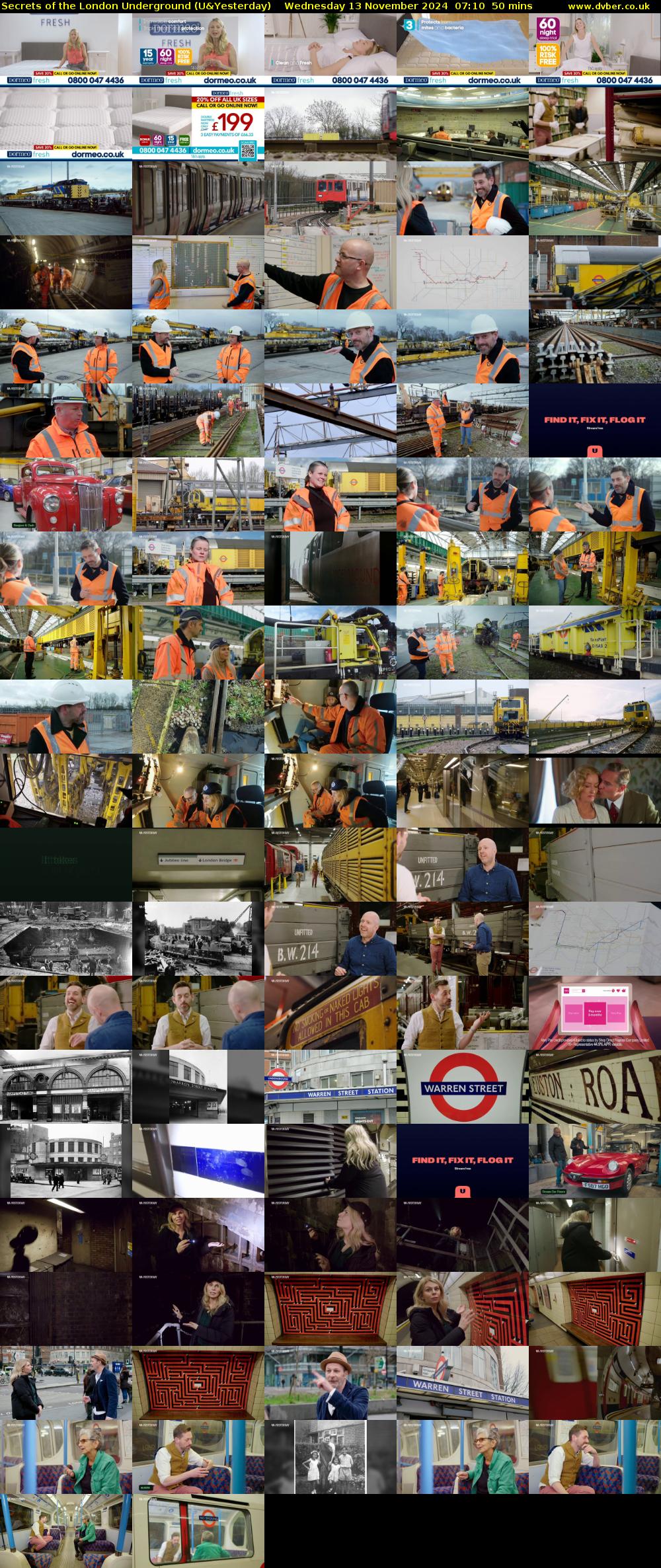 Secrets of the London Underground (U&Yesterday) Wednesday 13 November 2024 07:10 - 08:00