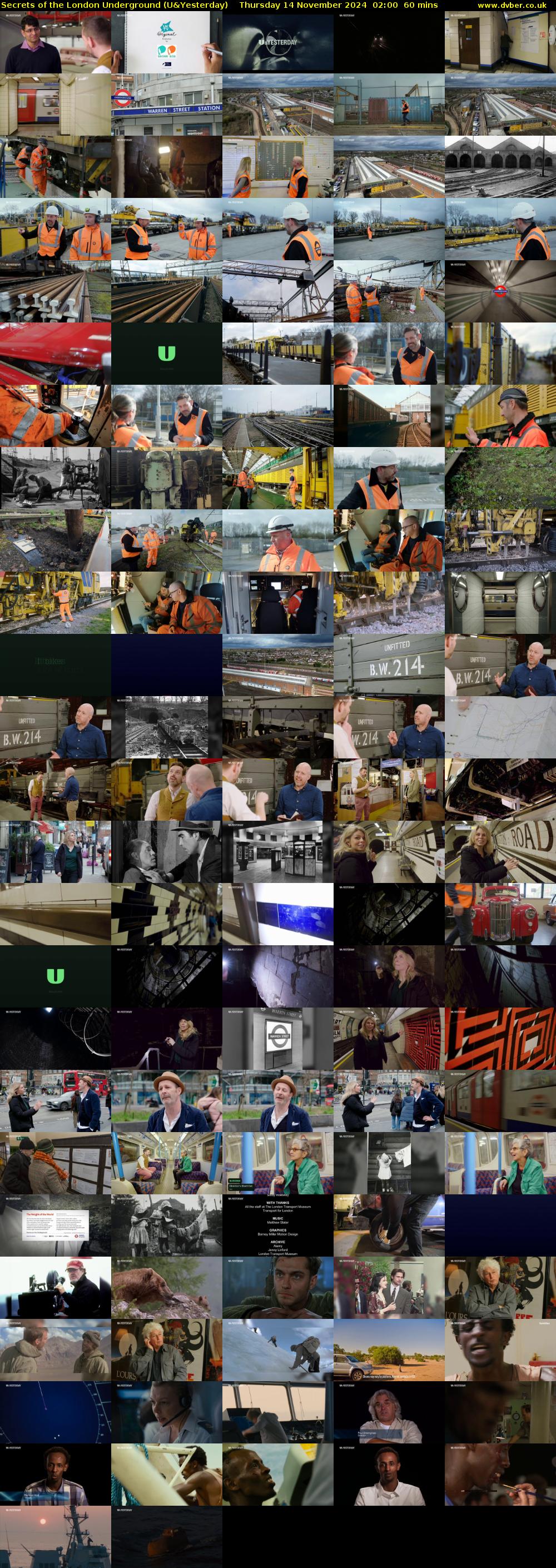 Secrets of the London Underground (U&Yesterday) Thursday 14 November 2024 02:00 - 03:00
