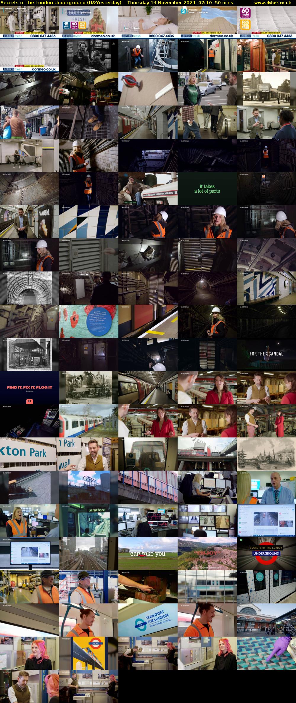 Secrets of the London Underground (U&Yesterday) Thursday 14 November 2024 07:10 - 08:00