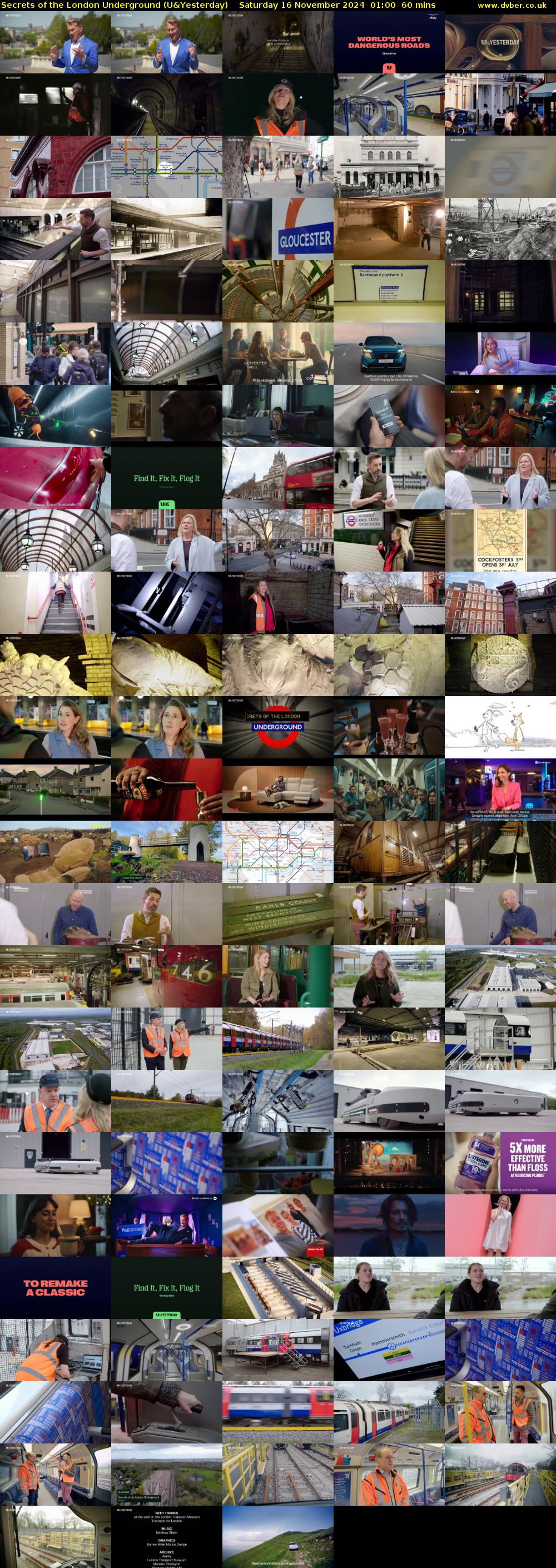 Secrets of the London Underground (U&Yesterday) Saturday 16 November 2024 01:00 - 02:00