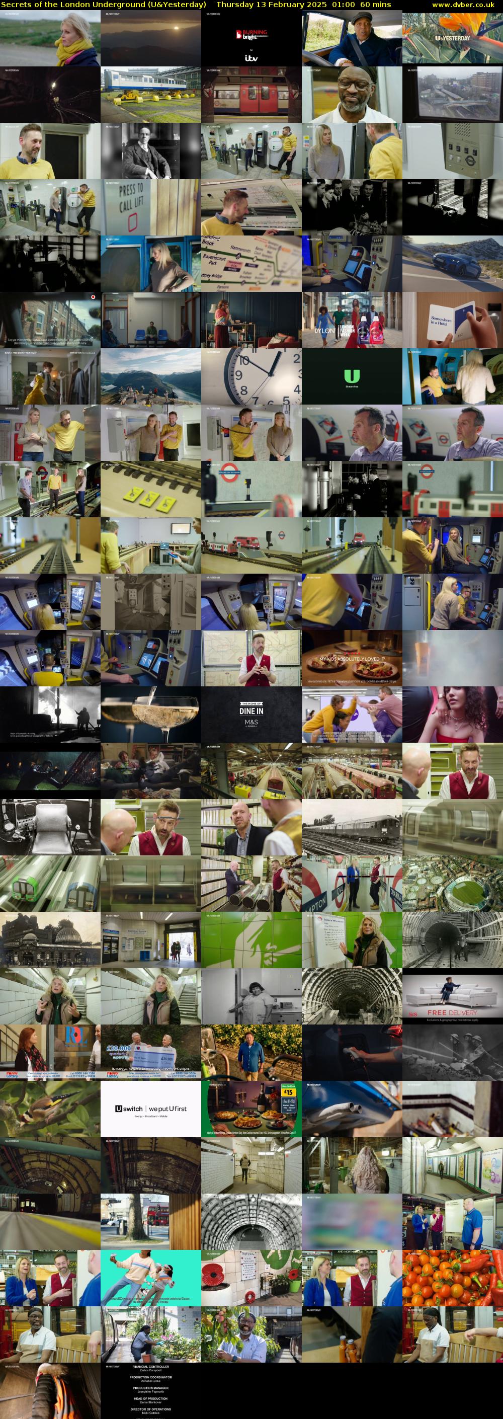 Secrets of the London Underground (U&Yesterday) Thursday 13 February 2025 01:00 - 02:00