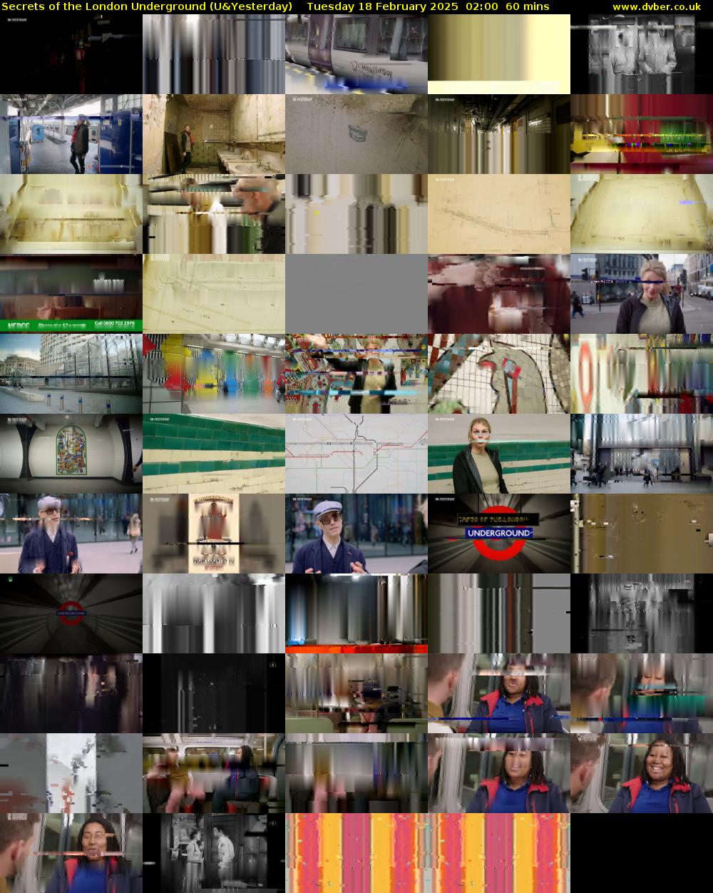 Secrets of the London Underground (U&Yesterday) Tuesday 18 February 2025 02:00 - 03:00