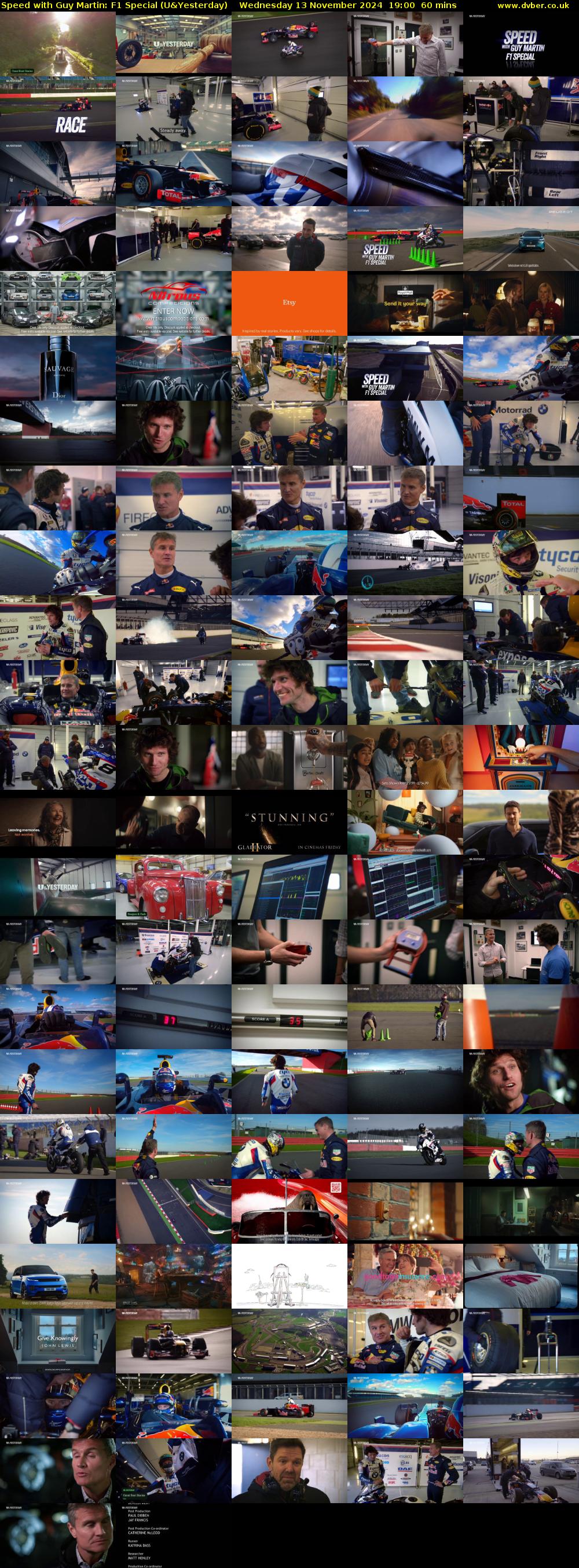 Speed with Guy Martin: F1 Special (U&Yesterday) Wednesday 13 November 2024 19:00 - 20:00