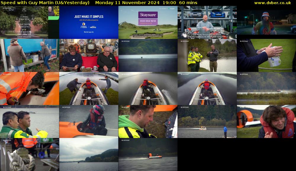 Speed with Guy Martin (U&Yesterday) Monday 11 November 2024 19:00 - 20:00