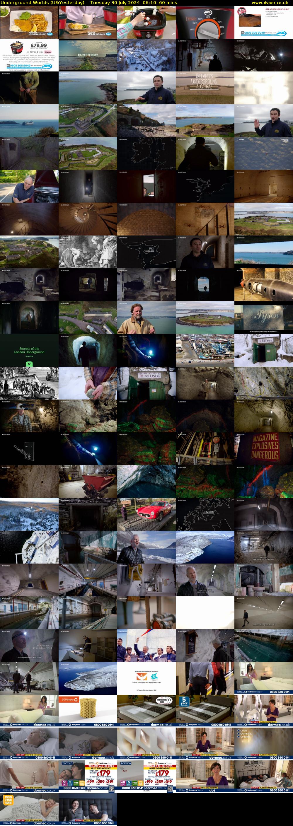 Underground Worlds (U&Yesterday) Tuesday 30 July 2024 06:10 - 07:10