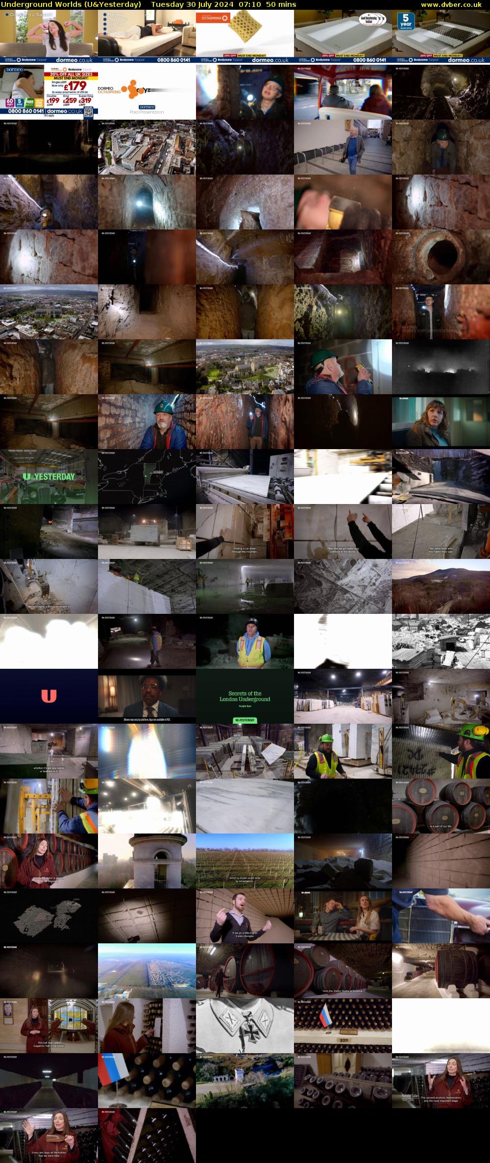 Underground Worlds (U&Yesterday) Tuesday 30 July 2024 07:10 - 08:00