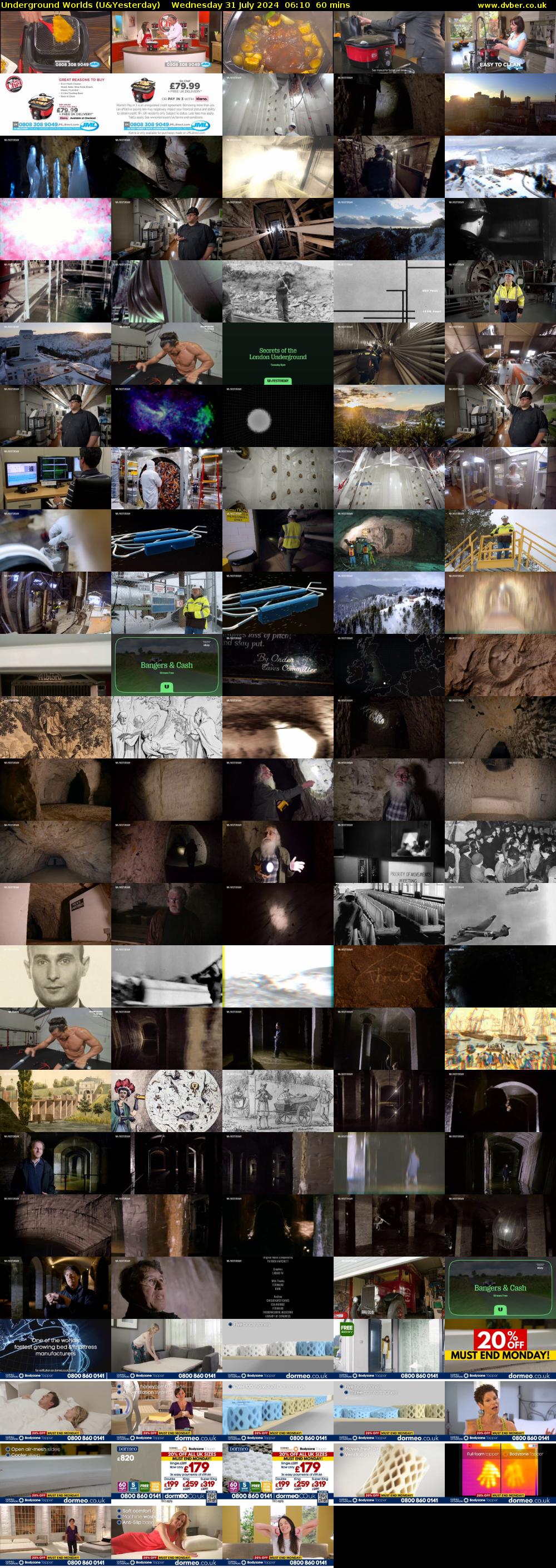 Underground Worlds (U&Yesterday) Wednesday 31 July 2024 06:10 - 07:10