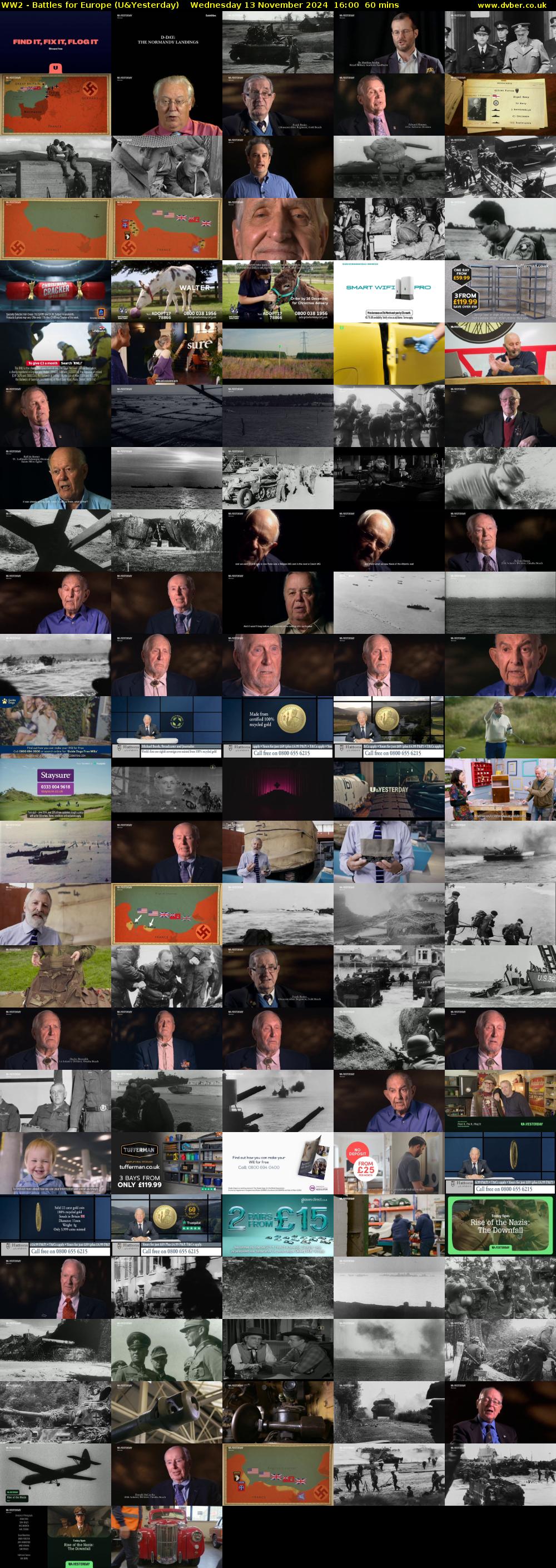 WW2 - Battles for Europe (U&Yesterday) Wednesday 13 November 2024 16:00 - 17:00
