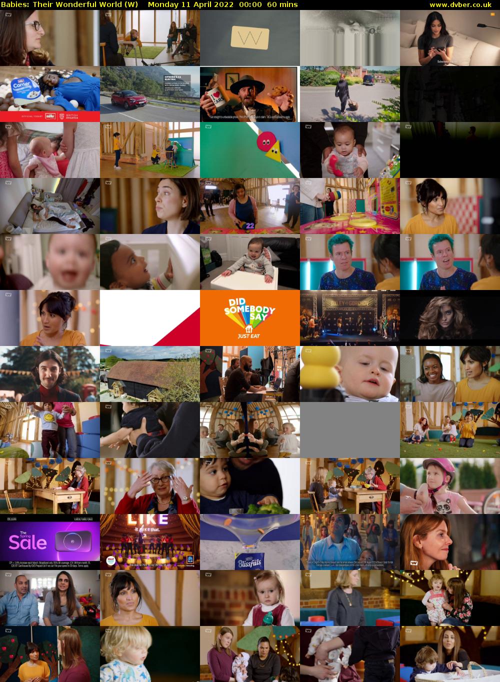 Babies: Their Wonderful World (W) Monday 11 April 2022 00:00 - 01:00