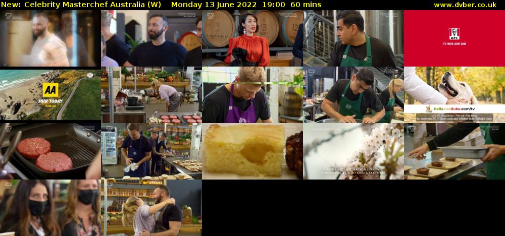 Celebrity Masterchef Australia (W) Monday 13 June 2022 19:00 - 20:00