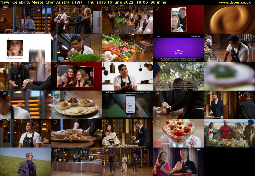 Celebrity Masterchef Australia (W) Thursday 16 June 2022 19:00 - 20:30