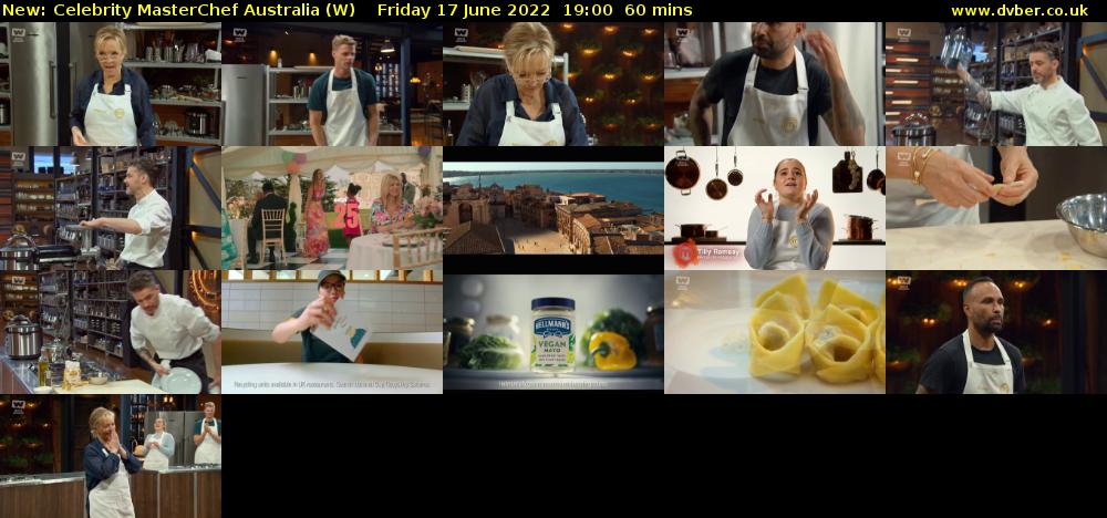 Celebrity Masterchef Australia (W) Friday 17 June 2022 19:00 - 20:00
