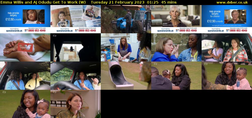 Emma Willis and AJ Odudu Get To Work (W) Tuesday 21 February 2023 01:25 - 02:10