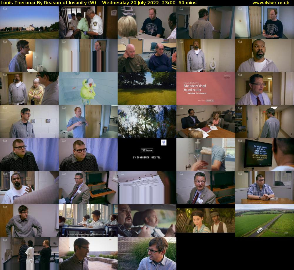 Louis Theroux: By Reason of Insanity (W) Wednesday 20 July 2022 23:00 - 00:00