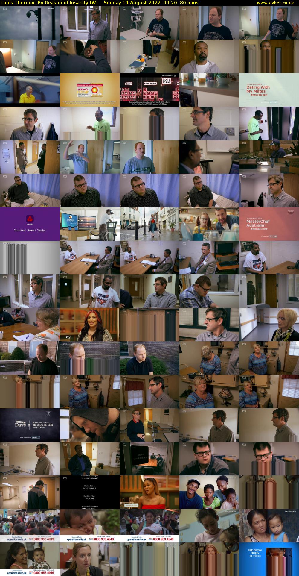 Louis Theroux: By Reason of Insanity (W) Sunday 14 August 2022 00:20 - 01:40