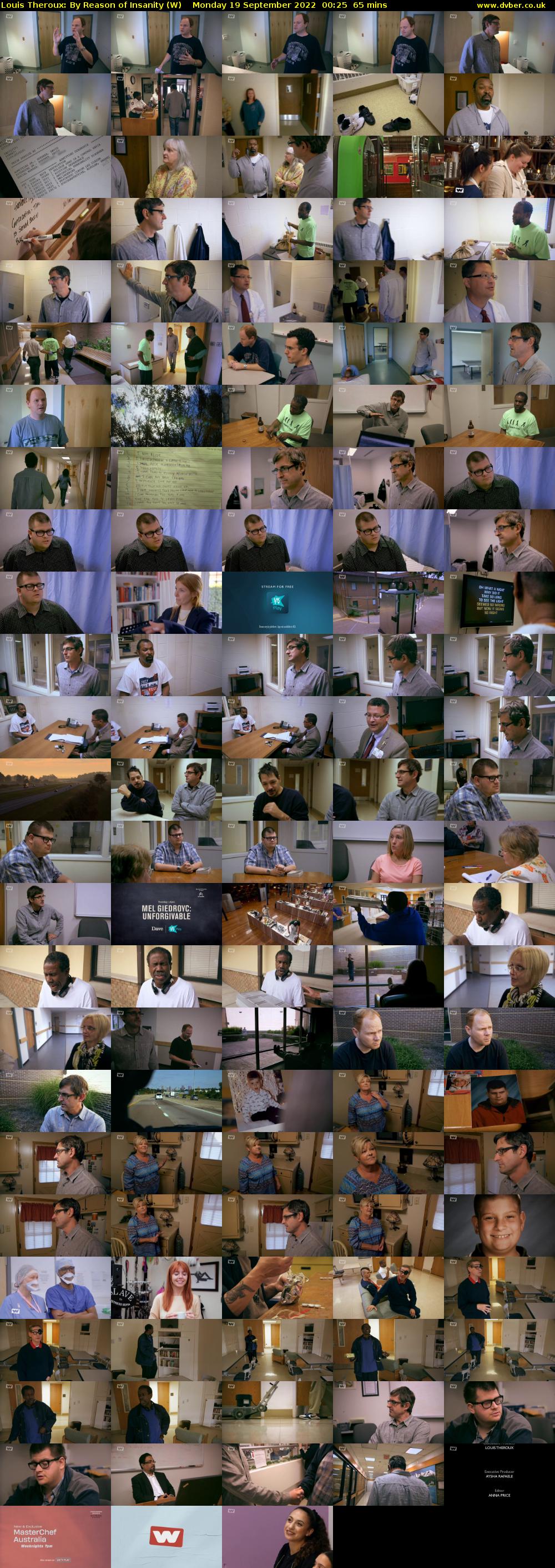 Louis Theroux: By Reason of Insanity (W) Monday 19 September 2022 00:25 - 01:30