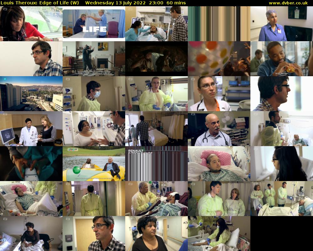 Louis Theroux: Edge of Life (W) Wednesday 13 July 2022 23:00 - 00:00