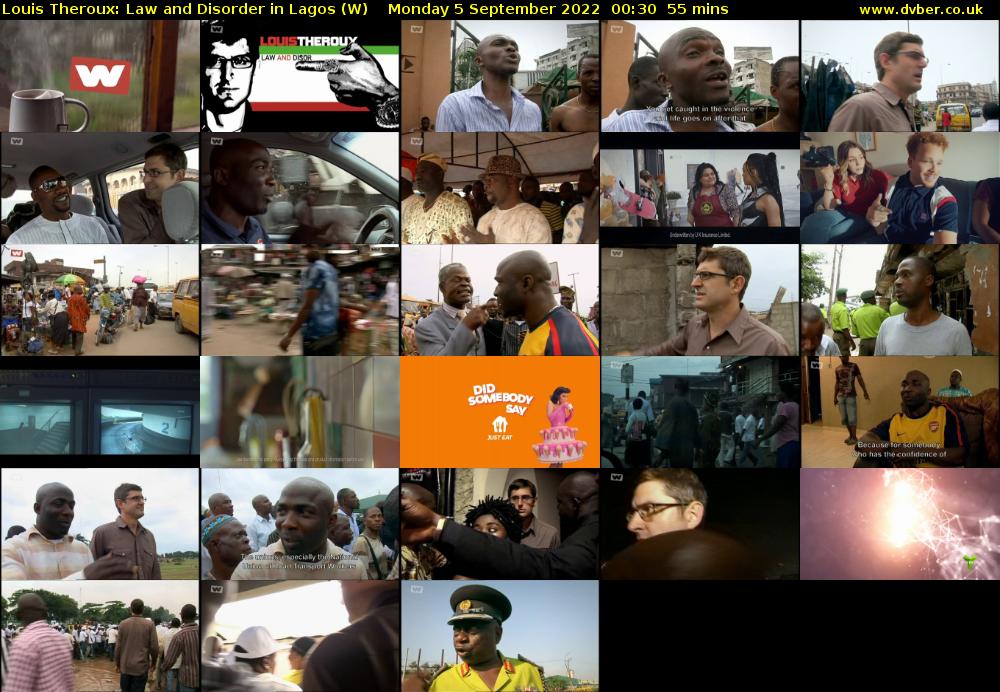 Louis Theroux: Law and Disorder in Lagos (W) Monday 5 September 2022 00:30 - 01:25