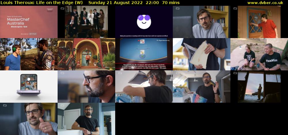 Louis Theroux: Life on the Edge (W) Sunday 21 August 2022 22:00 - 23:10