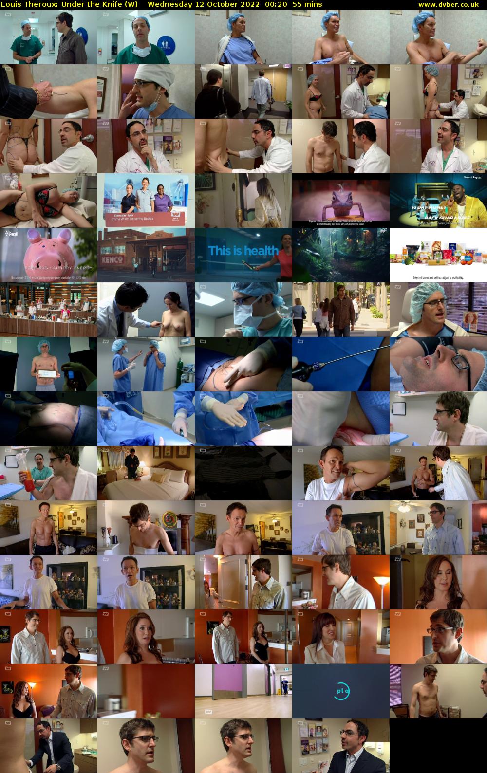 Louis Theroux: Under the Knife (W) Wednesday 12 October 2022 00:20 - 01:15
