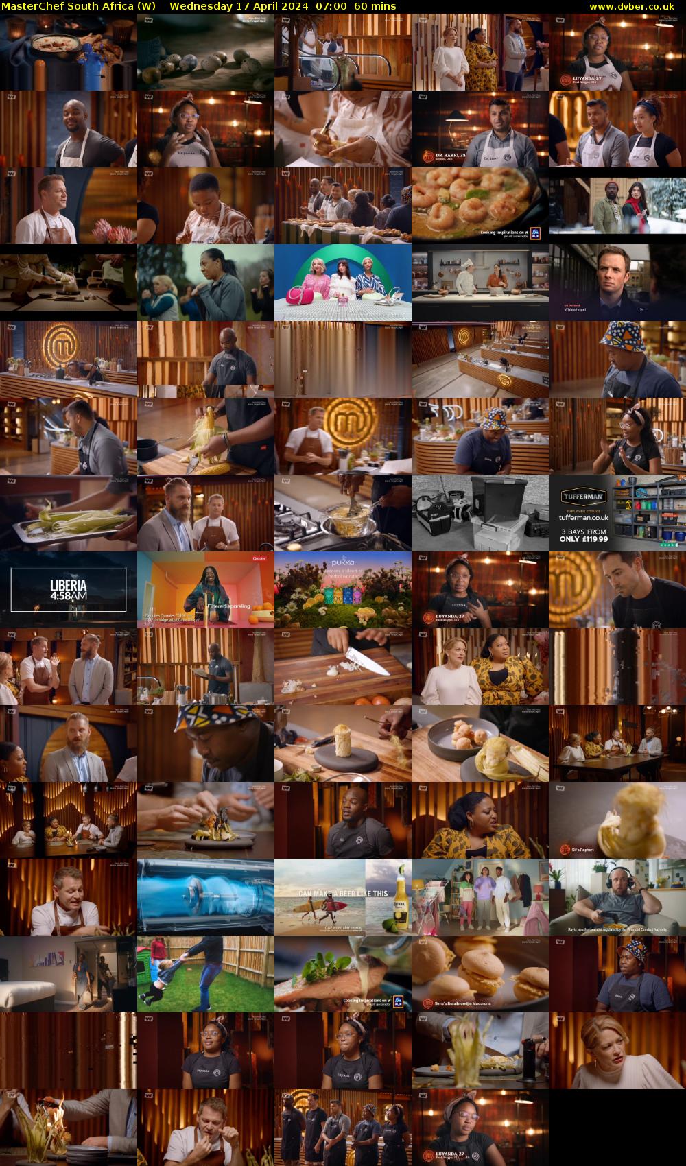 MasterChef South Africa (W) Wednesday 17 April 2024 07:00 - 08:00