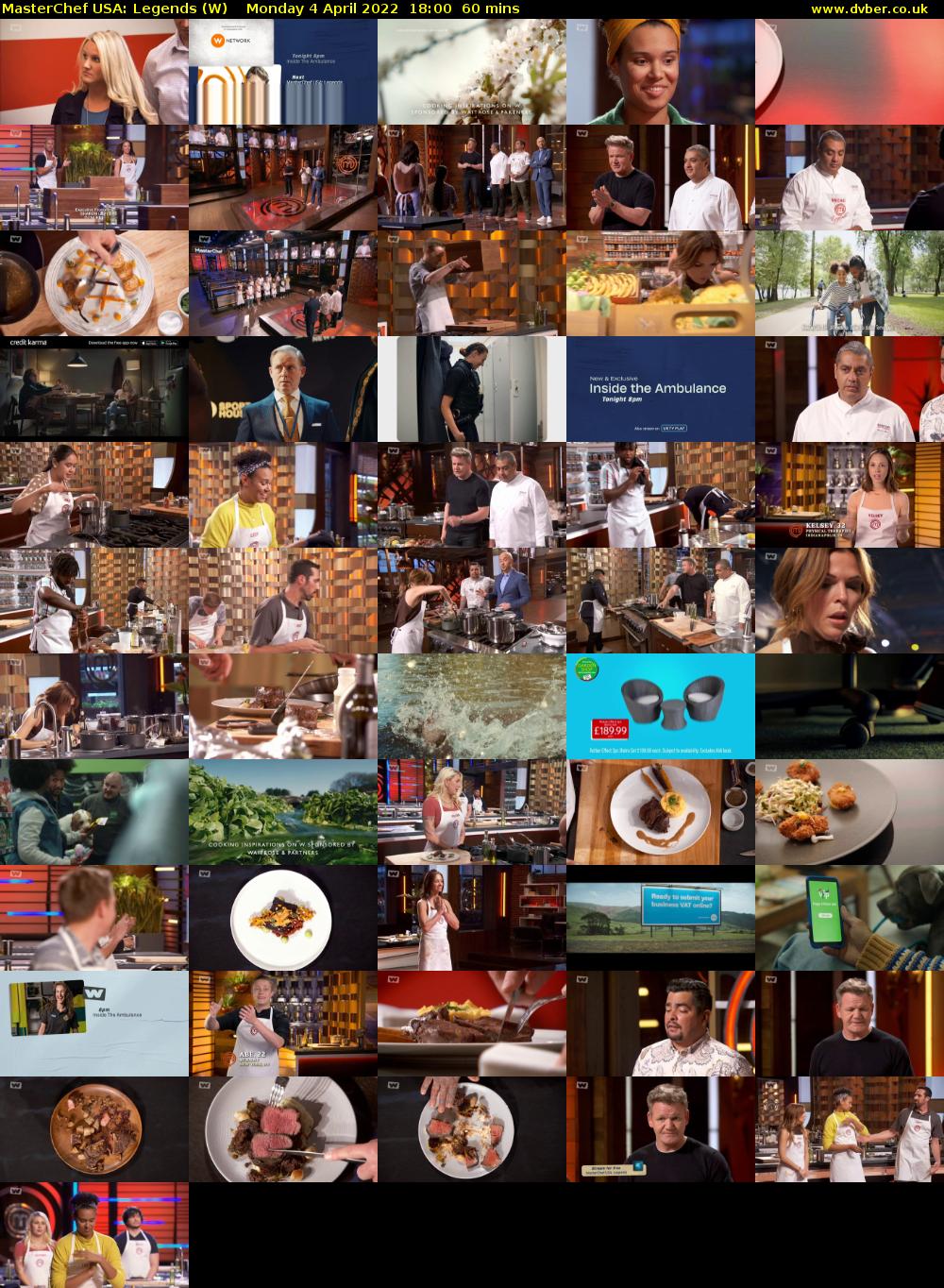 MasterChef USA: Legends (W) Monday 4 April 2022 18:00 - 19:00