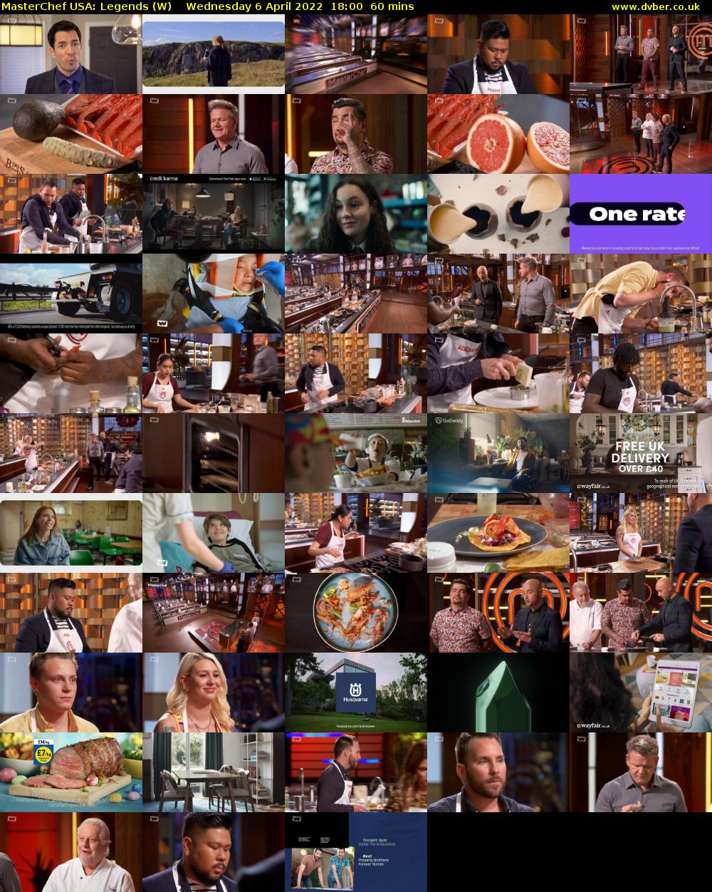 MasterChef USA: Legends (W) Wednesday 6 April 2022 18:00 - 19:00