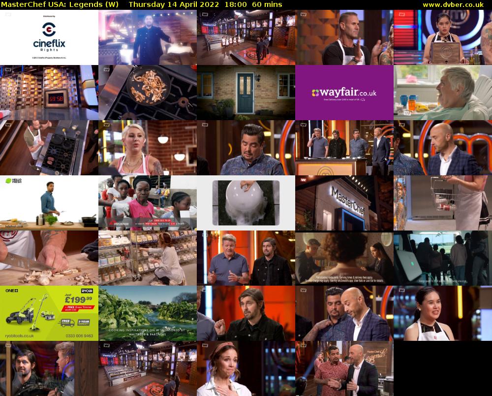 MasterChef USA: Legends (W) Thursday 14 April 2022 18:00 - 19:00
