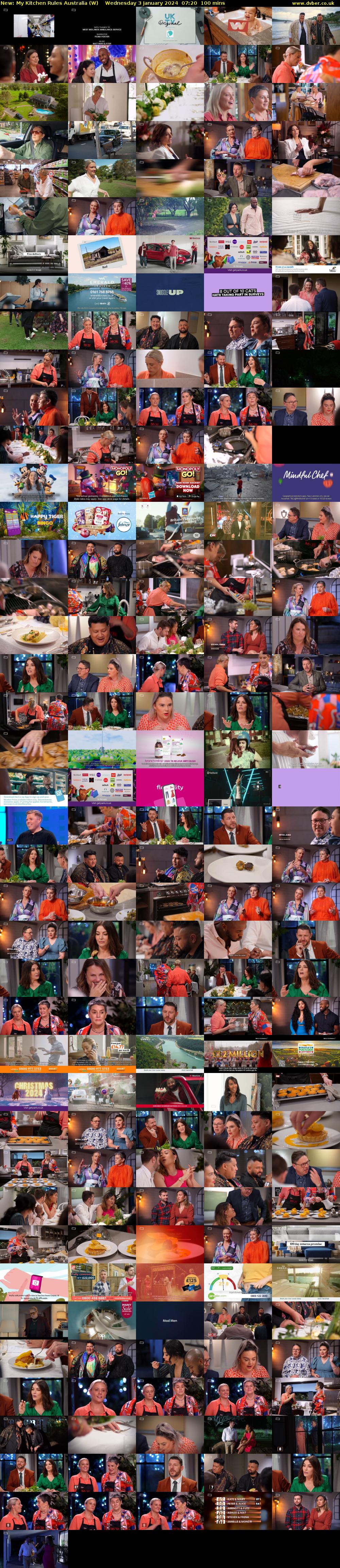 My Kitchen Rules Australia (W) Wednesday 3 January 2024 07:20 - 09:00